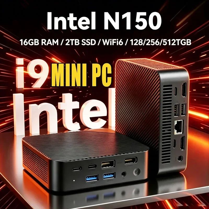 2026 Mini PC Gamer Intel I9 N150 Mini Computer 16/32GB RAM 1TB/2TB M.2 SSD 1000M Ethernet Portable Gaming PC Desktop