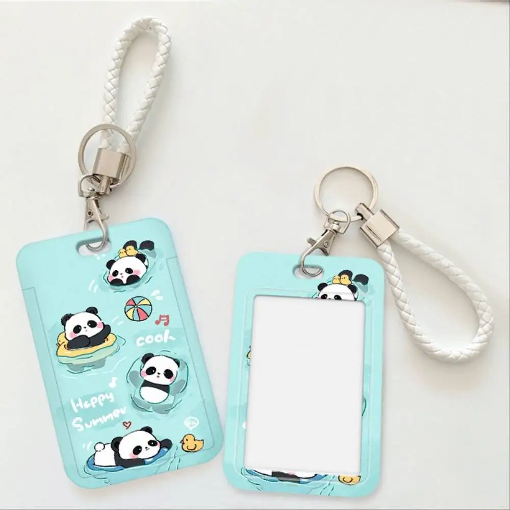 Cute Panda ID Card Holder Plastic Card Case With Photo Window For Doctor Nurse Student Bank Bus Access Card