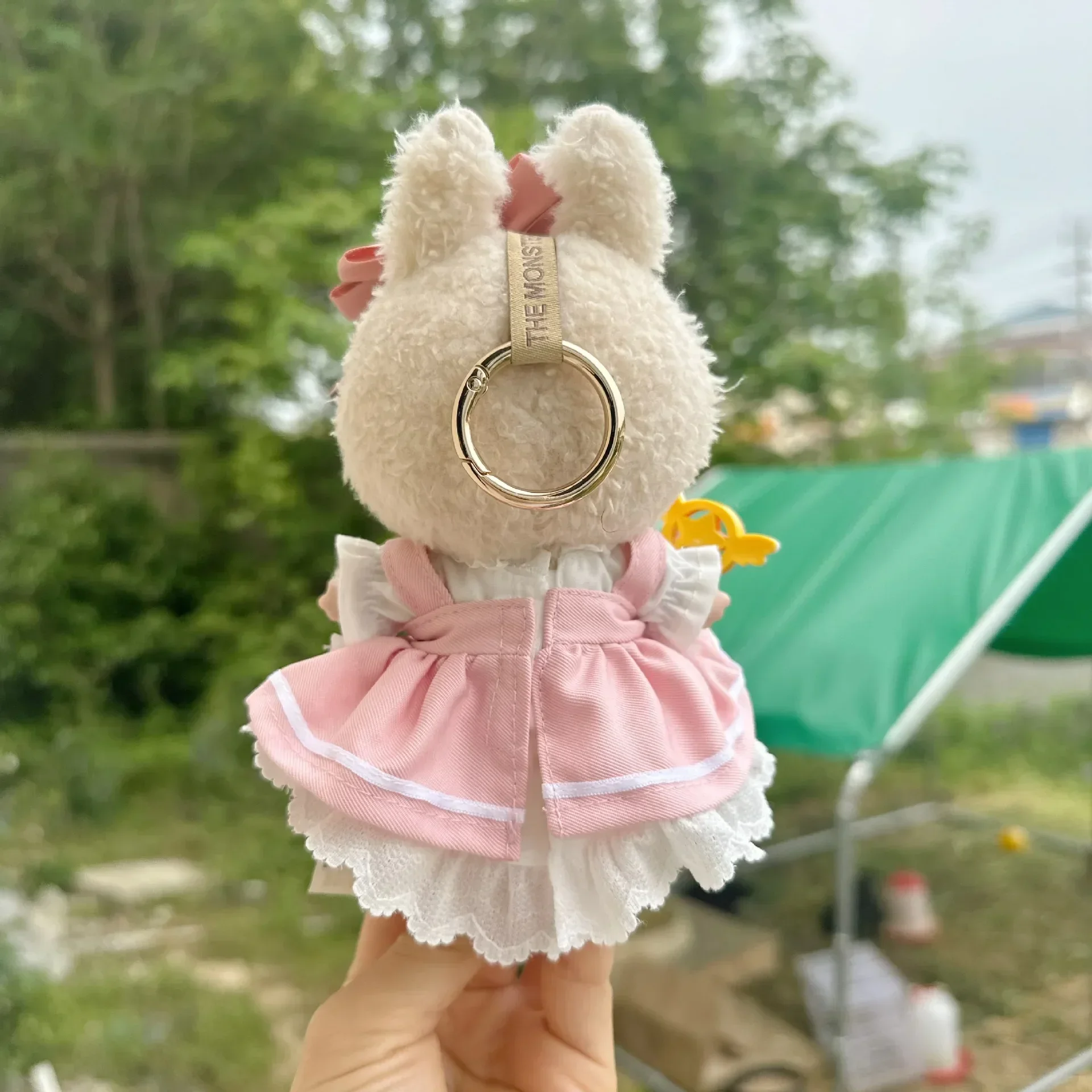 라부부 17cm 의상 액세서리 몬스터 의류 어린이 선물 핑크 사쿠라 세트 드레스와 헤어핀