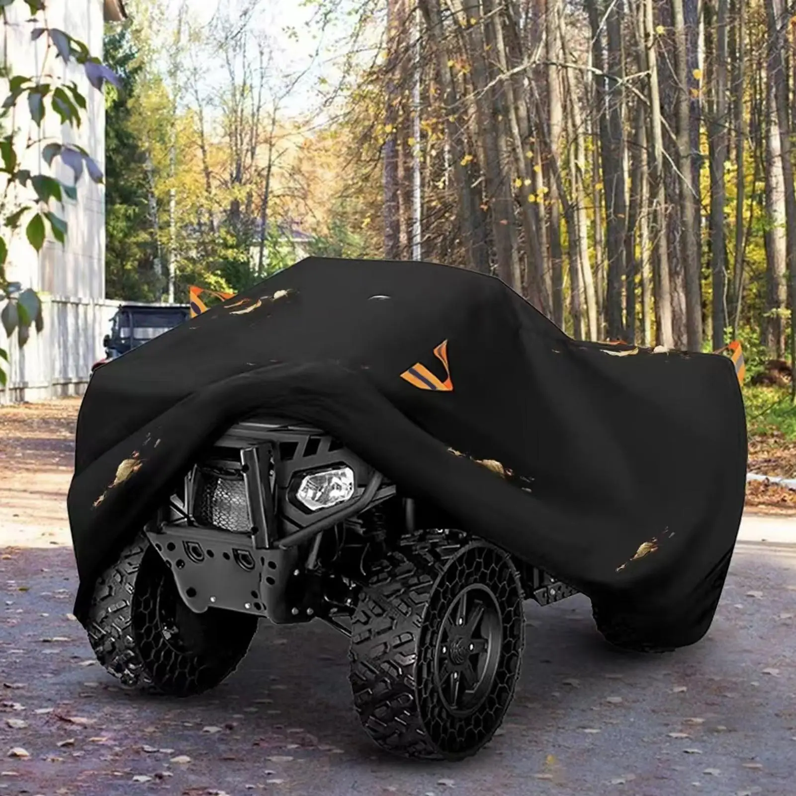 Heavy Duty ATV Cover UV Protection Tarp Outdoor Storage Cover For Rainy Weather Summer Sun Exposure Winter Road Trips Dusty