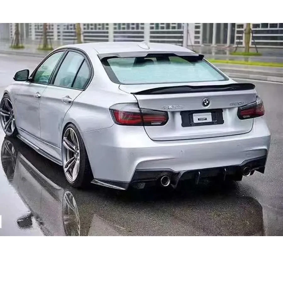 لسيارات BMW 3 series F30 F35 320 330 ألياف الكربون مانع صدمات خلفي للسيارة الناشر الخائن الخلفي سبويلر GEEX نمط عودة الشفاه تحويلة طقم الجسم #6
