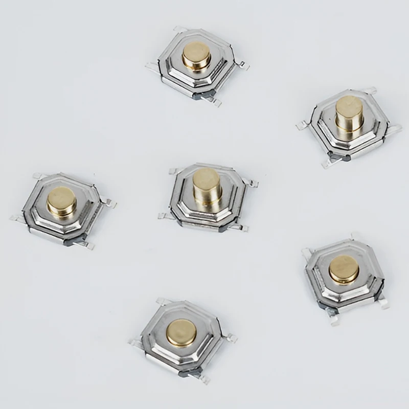100 Stück taktile Schalter 5,2 x 5,2 Smd-Drucktaster 4 x 4 x 1,5 mm/1,6/1,7/1,8/1,9/2/2,5/3/3,5/4/4,5/5/6/7/8/9 12 V Kupferkopf selbstrückstellend – Detail 2