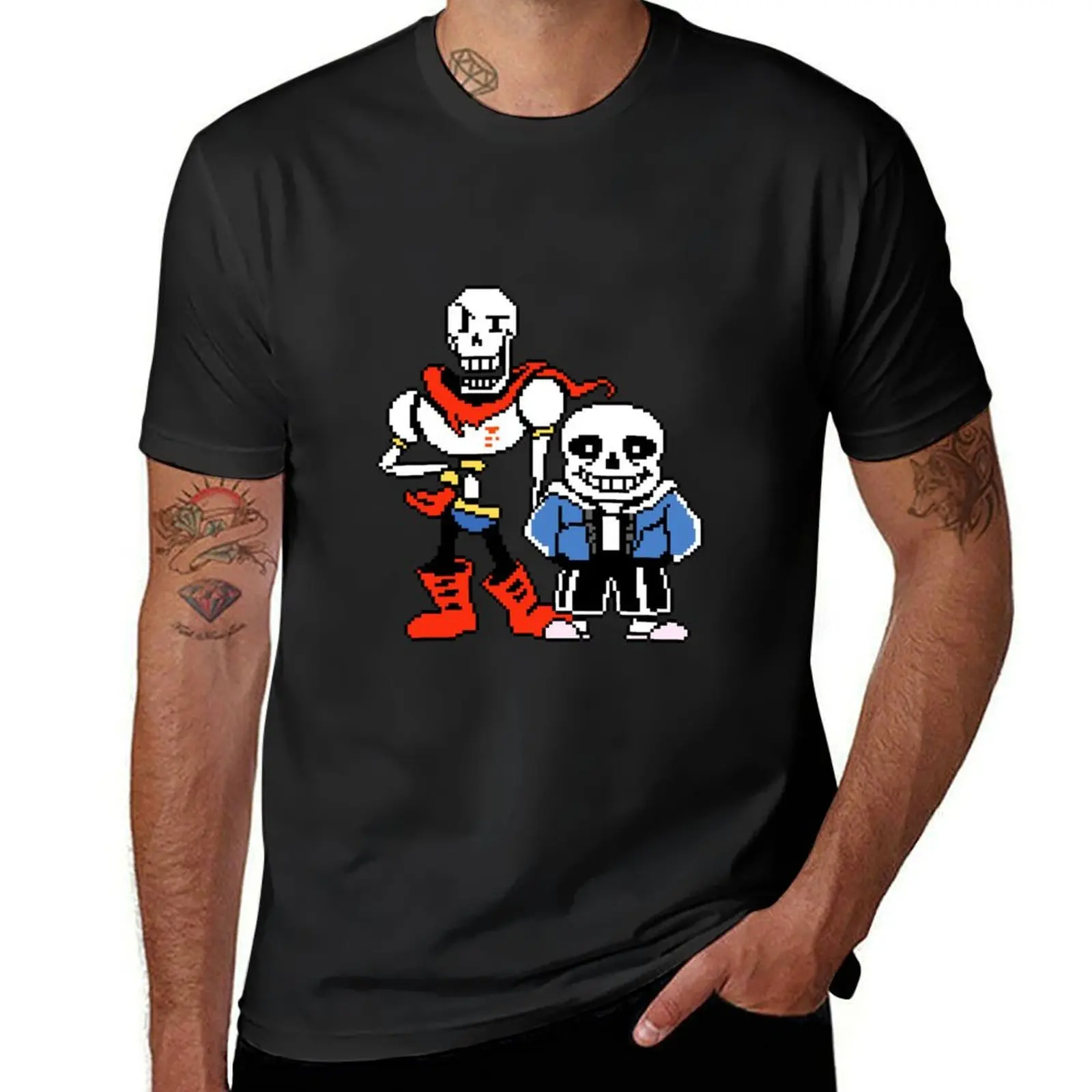 Undertale - Sans and Papyrus T-Shirt plus sizes anime Men's clothing