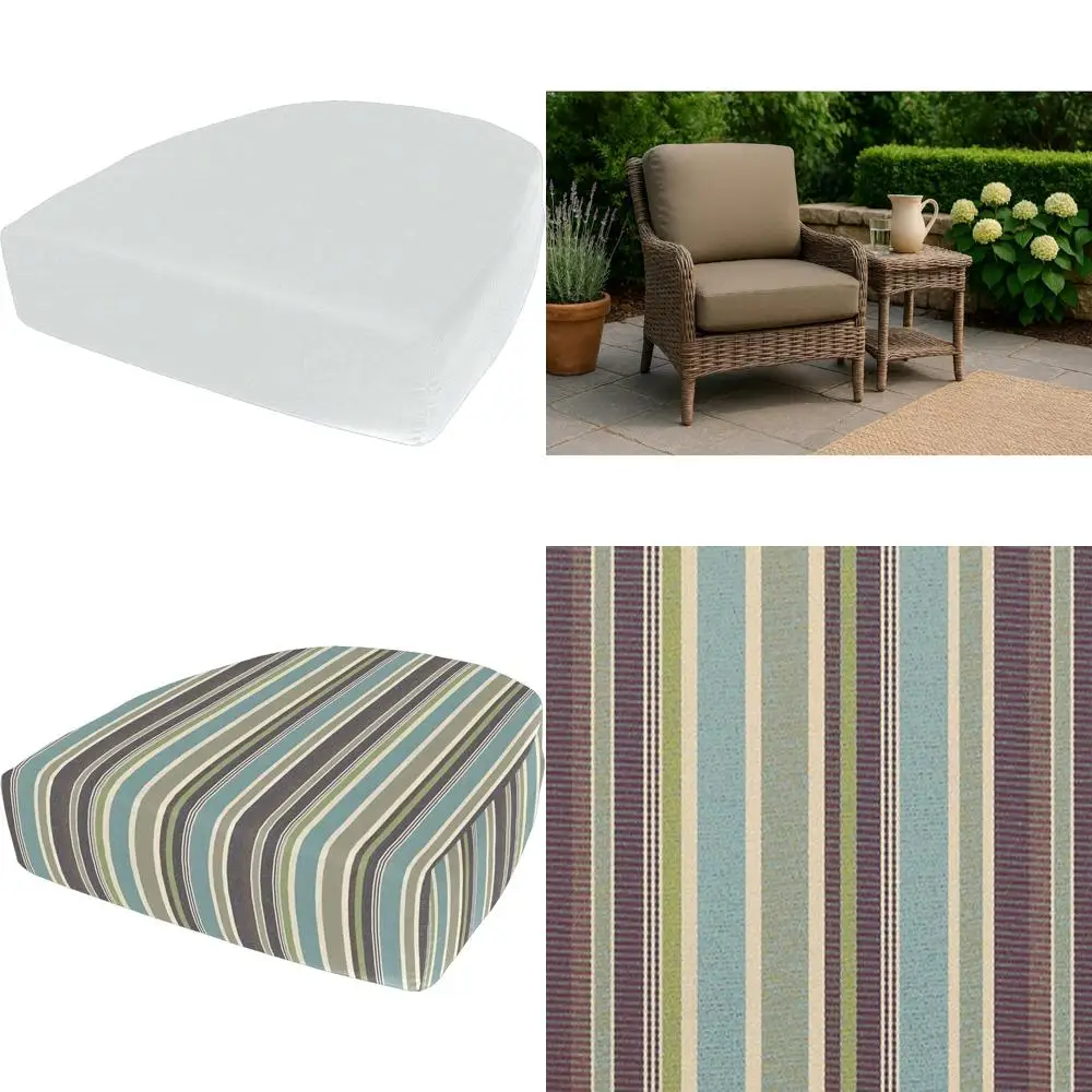 

Rounded Back Seat Cushion 19.5x20x5 - Durable Indoor/Outdoor Fade Resistant Deep Cushion for Comfortable Seating