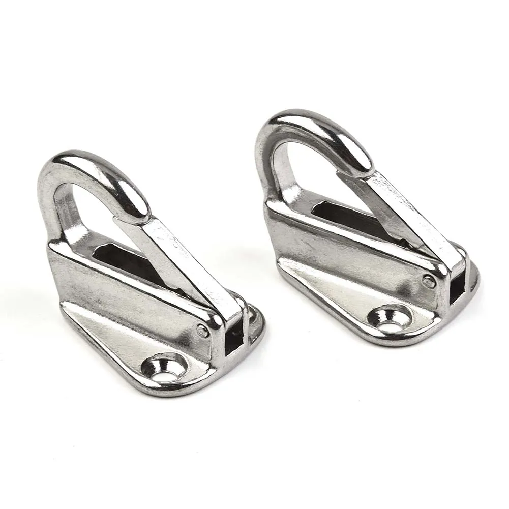 1pair Marine 316 Stainless Steel Spring Snap Fending Hook Boat Hardware For Trucks Van Caravan Silver Automobiles Accessories