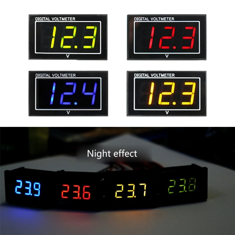 DC5-130V Gauge Panel 0.56'' Waterproof LED Voltmeter for Golf Cart Automative Voltmeter Digital Meter Dropshipping