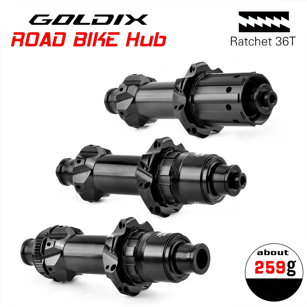 

GOLDIX ROAD Bicycle Hub Sealed Bearing Ratchet 36T 2:1 Straight Pull V-Brake Central lock Disc Brake 18H 21H 24H for Shimano 105