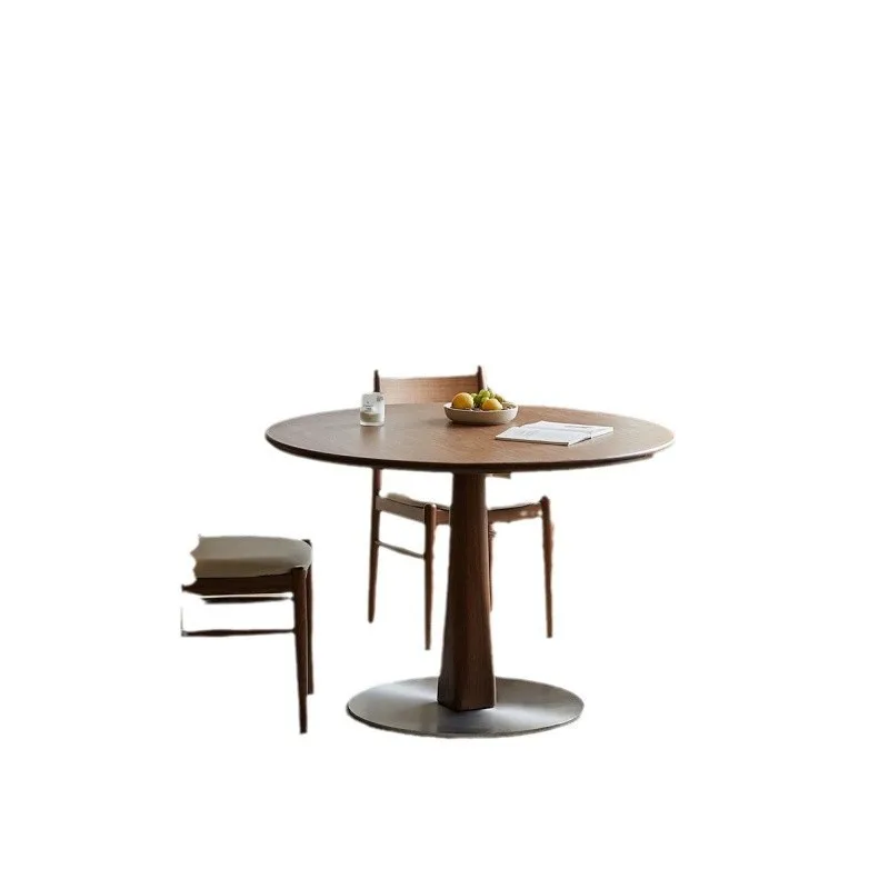 

Small apartment simple household round casual dining table and chair combination