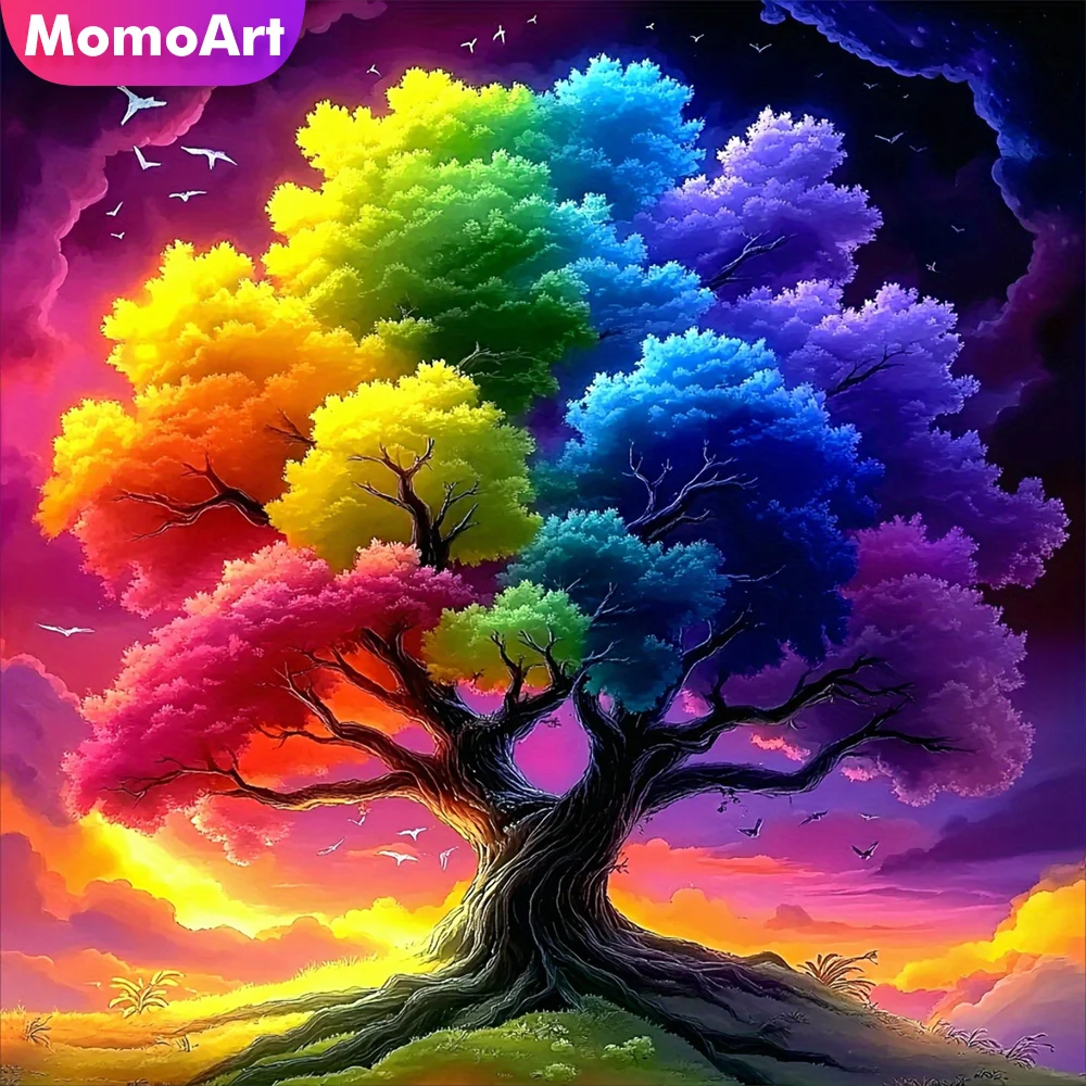 

Momoart Tree Diamond Embroidery Landscape DIY Painting Pattern for Adults Beginners Diamond Mosaic Teapot Handmade Gift