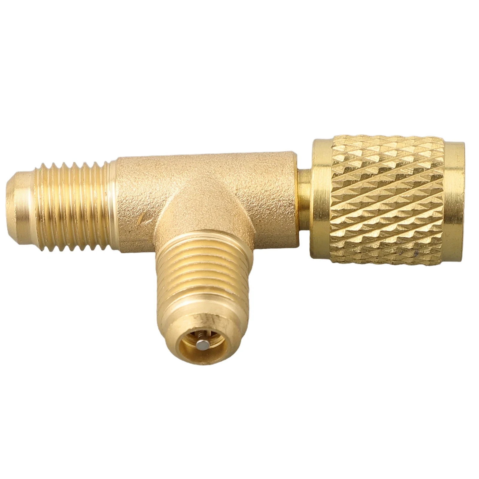 1/4 SAE Brass Valve Quick Connect Tee Adapter For R22 R12 R134 And Vacuum Gauge Systems Rust Proof And Long-Lasting