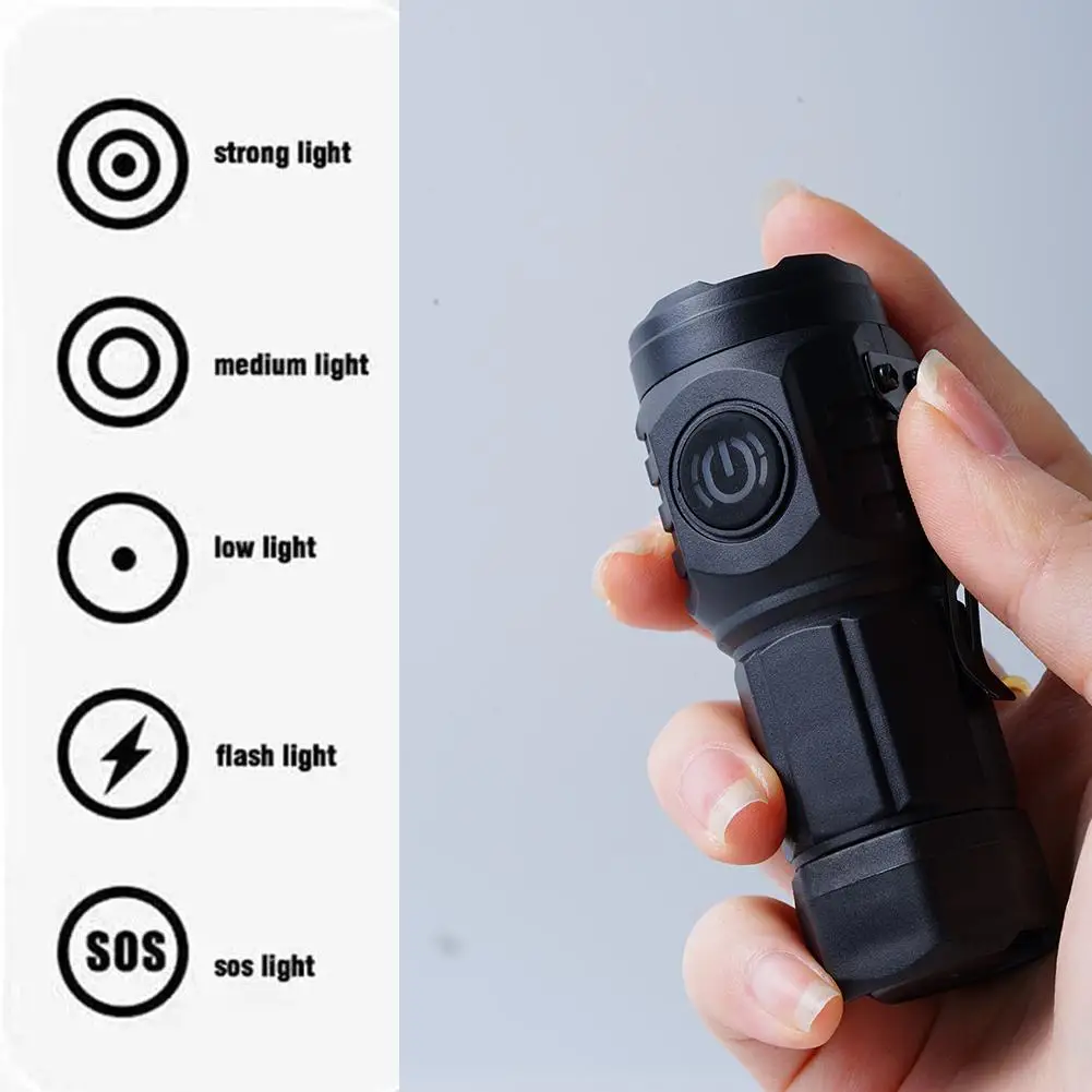 Flashlight Triple LED Bright And Focused Beam Rechargeable Five Modes Light Water-resistant Tools For Outdoor Adventurs