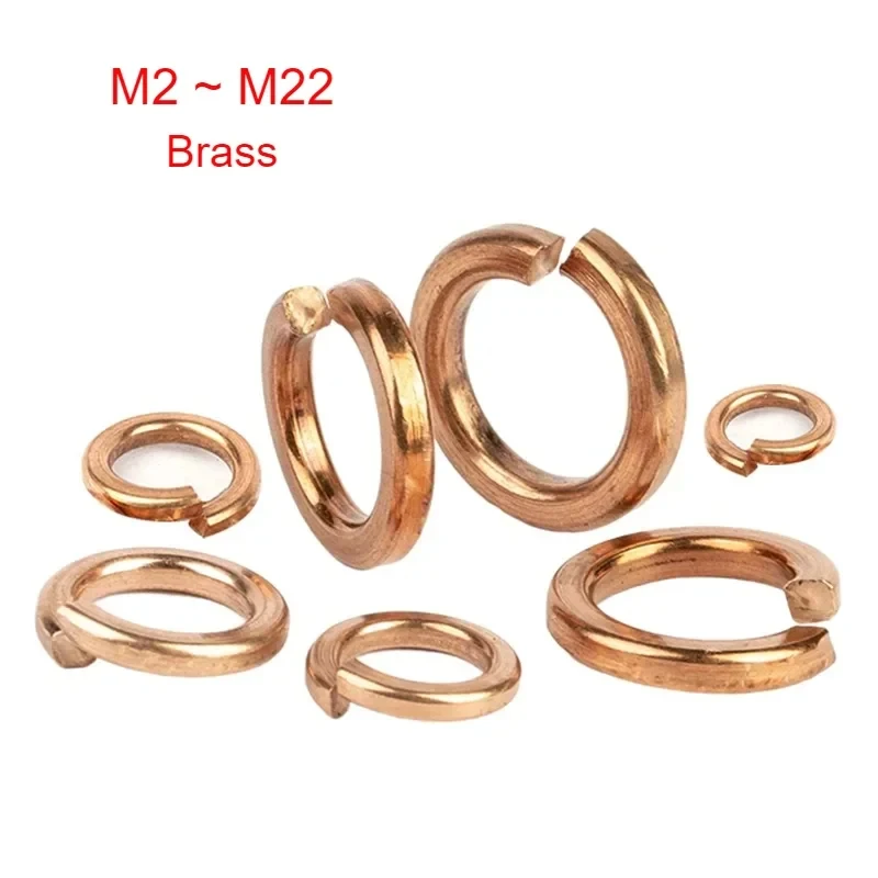 Brass Split Spring Clamp Washers GB93 Standard M2 M2.5 M3 M4 M5 M6 M8 up to M22 Anti Loosening Gaskets