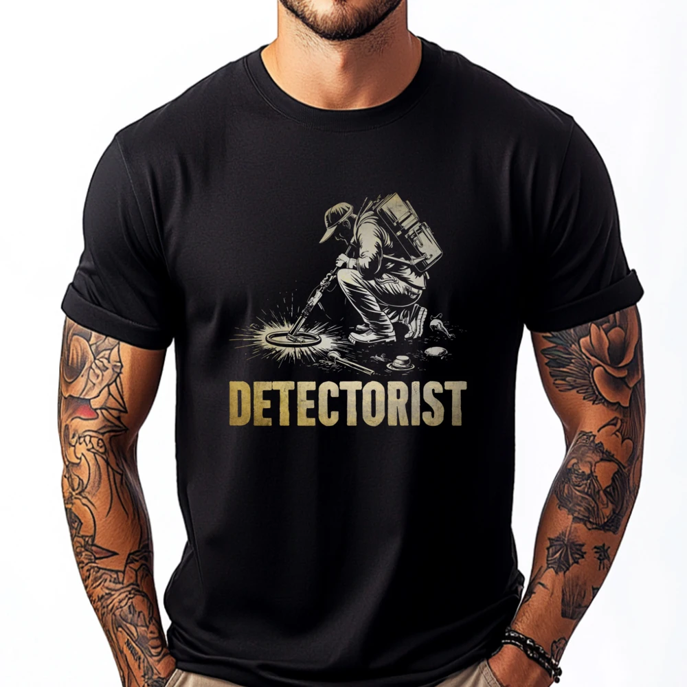 

Detectorist Treasure Hunting Metal Detector Funny Shirts Men's Clothing Man Tops Tees Lovers Day