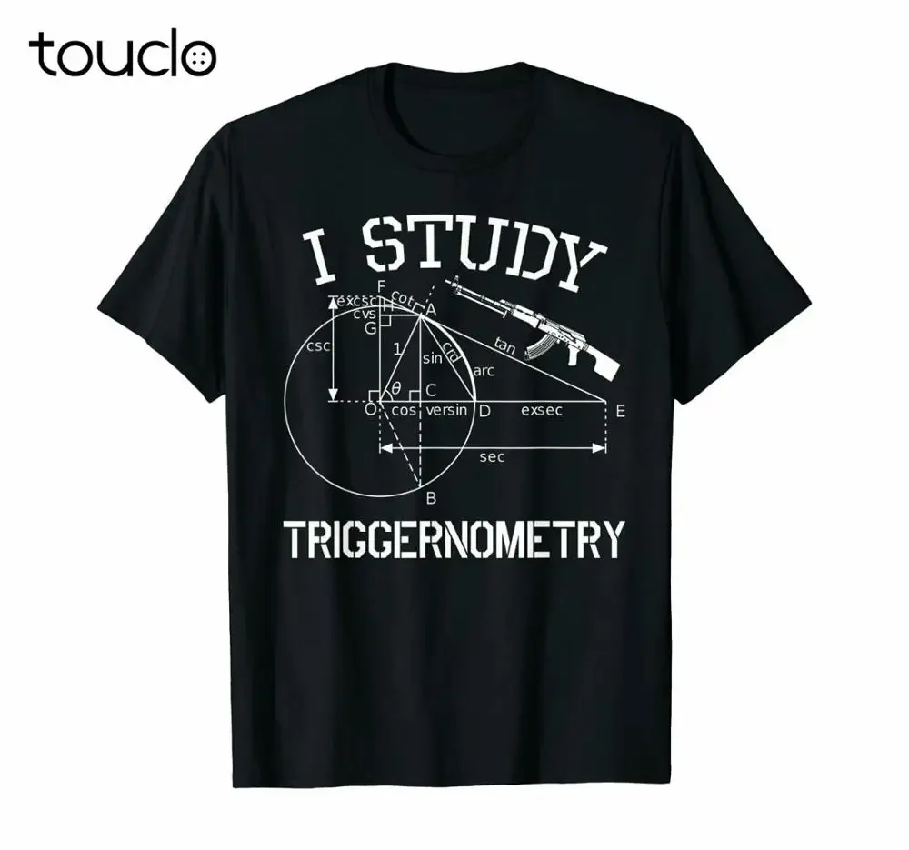 Мужская футболка с пистолетом I Study Triggernometry, забавный винтажный подарок для мужчин и женщин, унисекс
