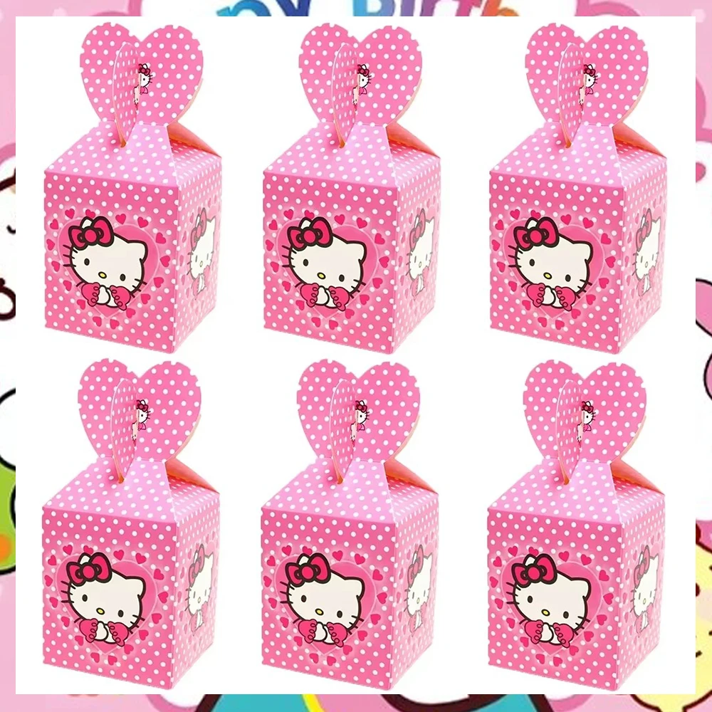 Hello Kitty Happy Birthday Party Decor Acrylic Cake Topper Disposable Table Plate Gift bag Set Balloons Girls Favors DIY Supplie