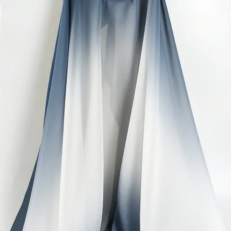 Gradient translucent chiffon fabric performance dress dress floral slip clothing fabric curtain material decorative background