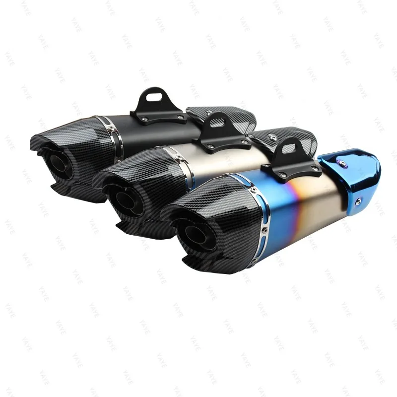 

Universal 51mm Multi-Color Motorcycle Exhaust Pipe - Exhaust Upgrade Kit with Carbon Fiber Trim & Installation Accessories
