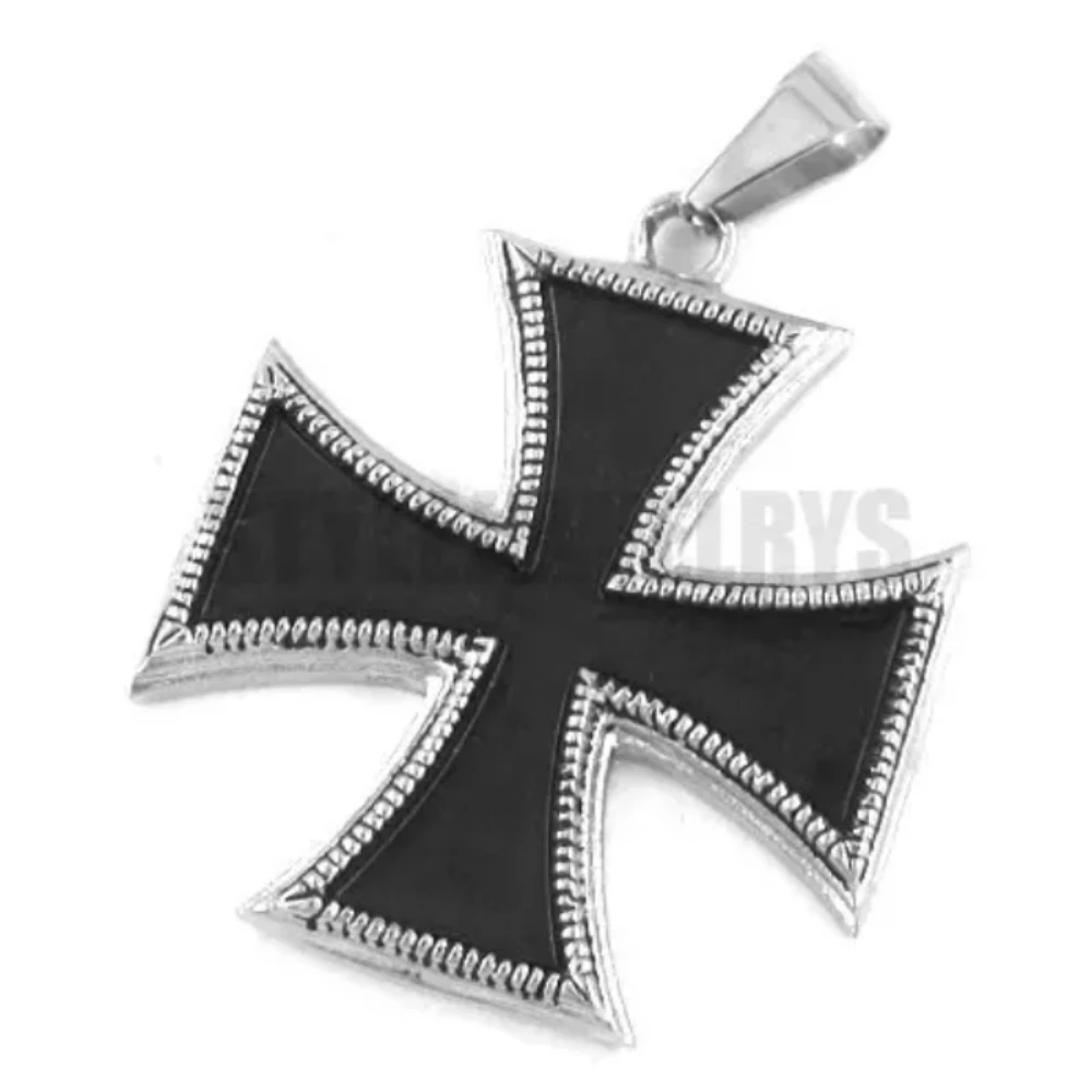 Classic Iron Cross Pendant Stainless Steel Jewelry Black Cross Biker Men Pendant SWP0299