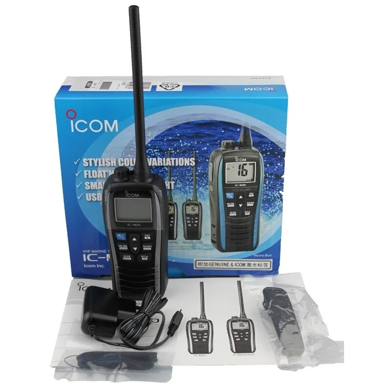 Aikemu-IC-M25 IPX7 Walkie-talkie impermeável, FM VHF marinho VHF