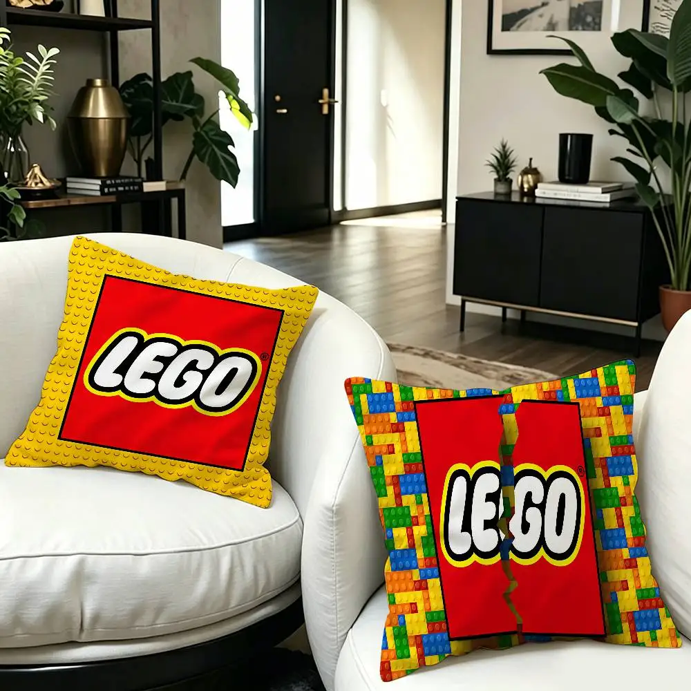Classic L-LEGOS Personalized Pillow Cover Kids Bedroom Wild Party Decor Pillowcase kid Birthday shower Gift
