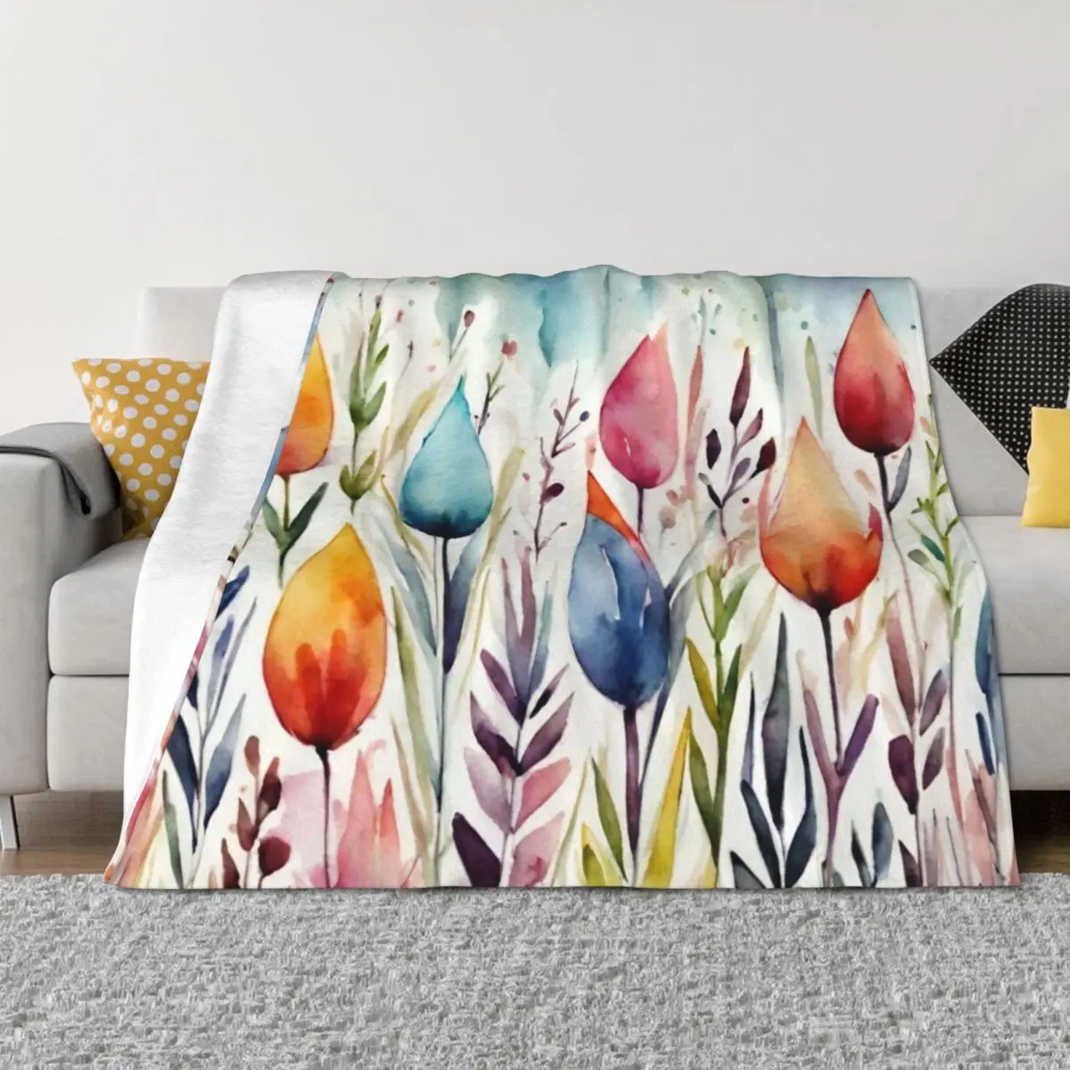 

Flowers colourful blooms Throw Blanket Thins Plaid on the sofa Sofas Blankets
