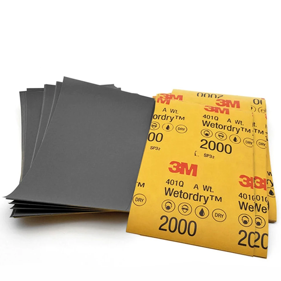 3M Automotive Wet Dry Sandpaper 2000 Grit, Professional Paint Repair and Polishing Prep Abrasive Paper for Paint Correction 401Q
