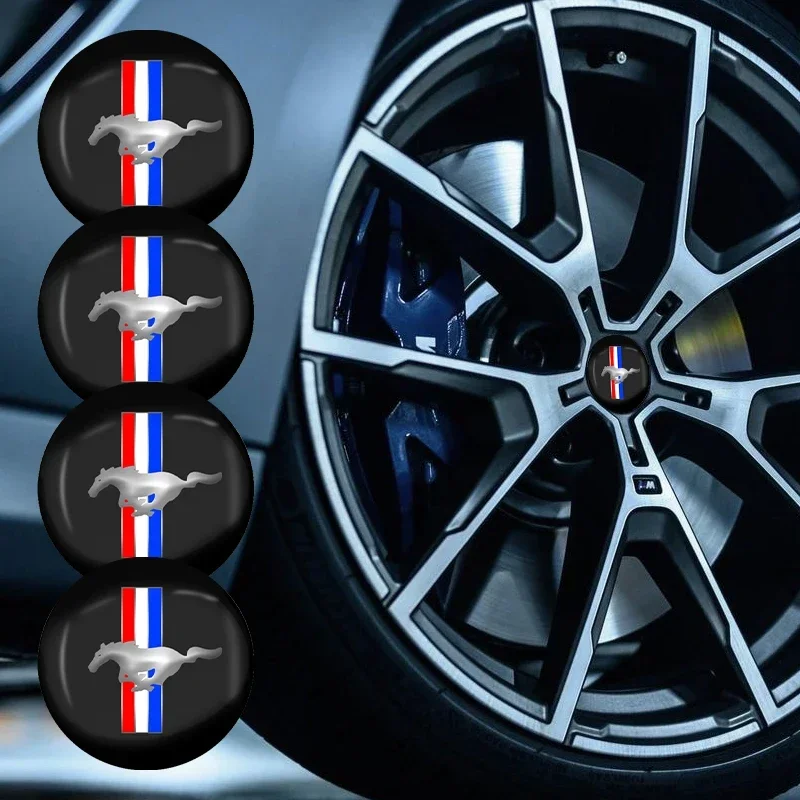 

4pcs Car styling Wheel Center Hub Cover Car Stickers For Ford Mustang GT500 GT350 Cobra Shelby Focus mk2 mk3 Fiesta Car Goods