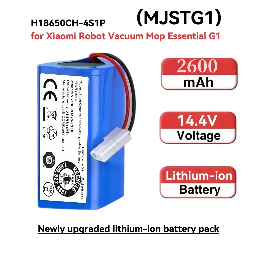 Paquete de baterías de iones de litio 18650 14,4 V 2600 mAh: ingeniería de precisión para aspiradora Xiaomi G1/Mi Essential MJSTG1.