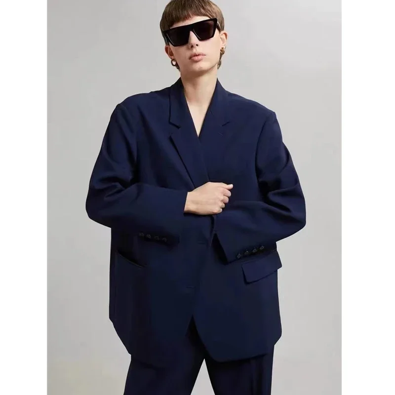 FKS @-Oversized Two Button Blazer, Fashion Suit Coat, American Commuter Jacket, New, Autumn, Winter, 2024