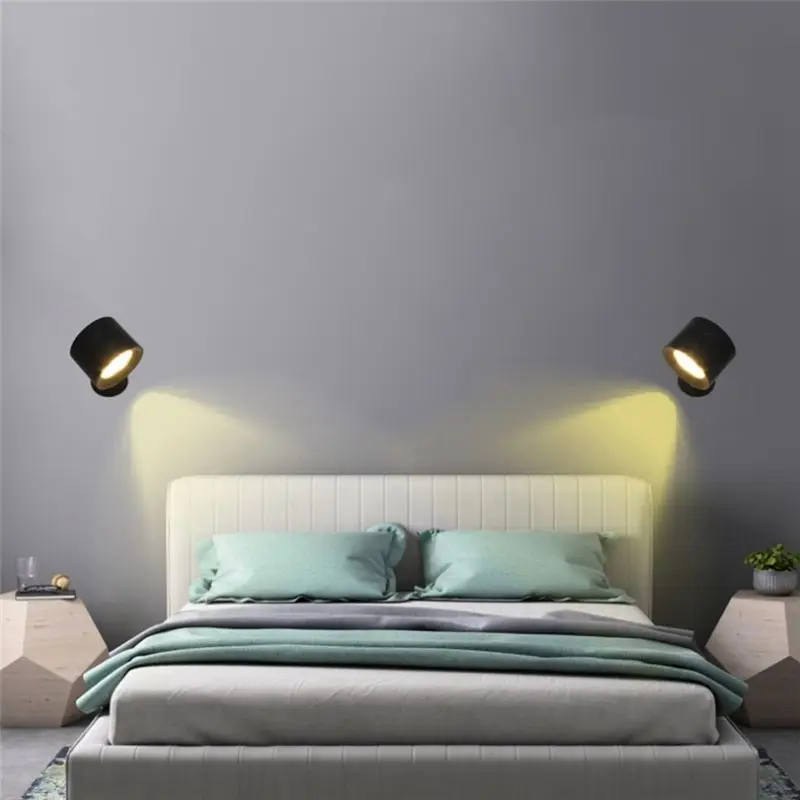ABMS-USB Rechargeable LED Lights With Remote 3 Color Temperatures RGB 7 Colorful 360° Rotatable Magnetic Installation