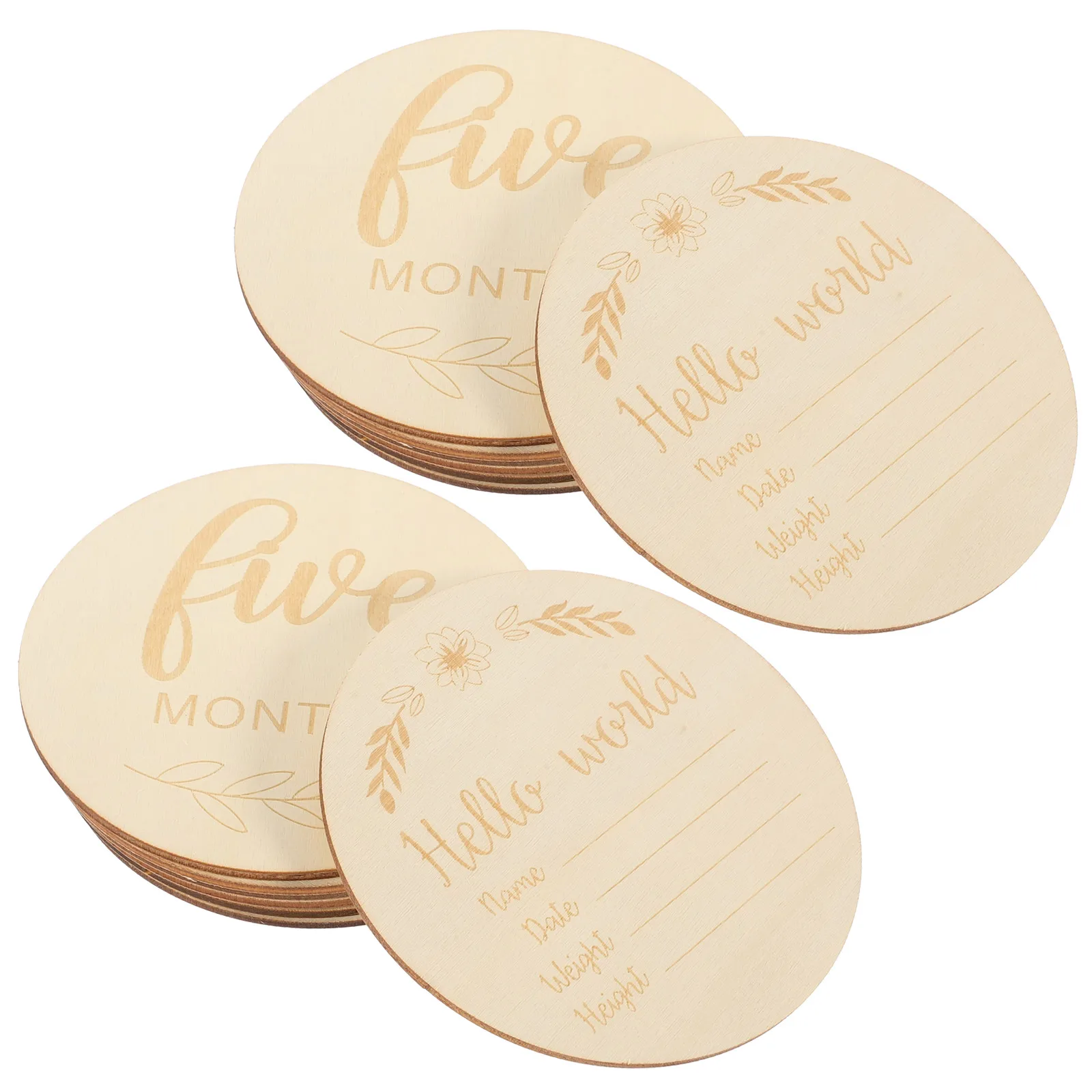 

14 Pcs Circles Disc Discs Wooden Monthly Discs Baby Monthly Milestone Cards Photo Milestone Cards Decor Family Decorations