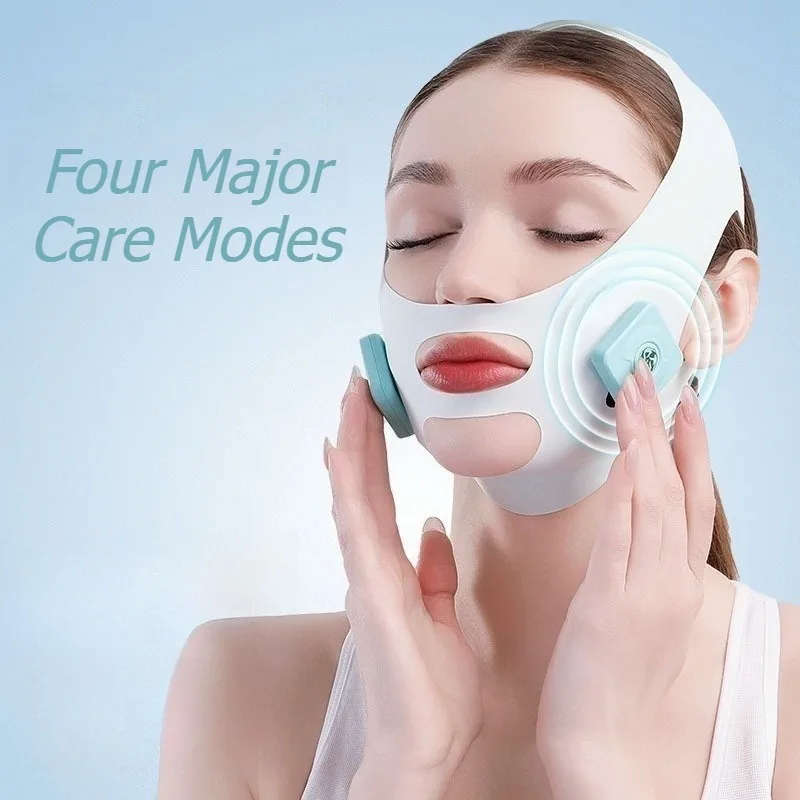 آلات رفع الوجه مكركرنت قناع رفع الوجه المحمول إزالة الذقن المزدوجة أجهزة شد الوجه جهاز تجميل النساء