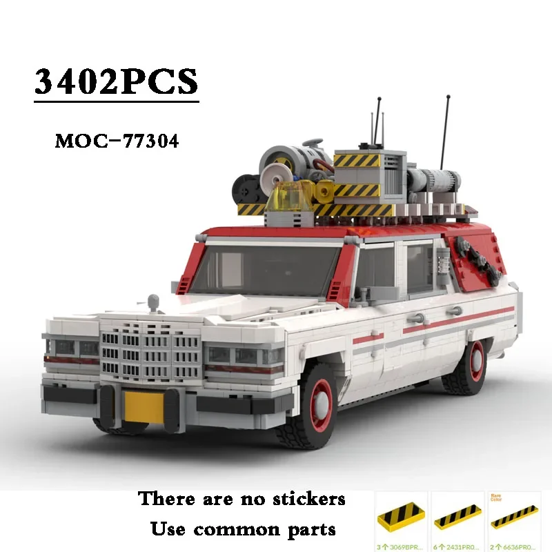 Classic Cars Reboot Film MOC City Police Car Racing MOC-77304 Voiture améliorée 3402PCS Assemblage Les nuits de construction Jouet DIY Cadeau d'anniversaire