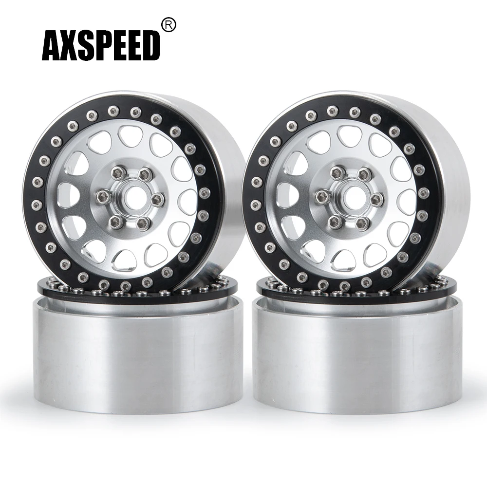 AXSPEED CNC Aluminum Alloy 2.2 inch Beadlock Wheel Rim Hubs 35mm for Axial Wraith TRX-4 1/10 RC Crawler Car Upgrade Parts