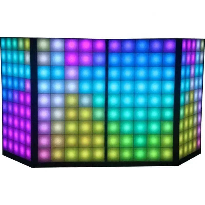 

Foldable portable Digital full color video LED panels DJ booth Facade for disco wedding party lighting