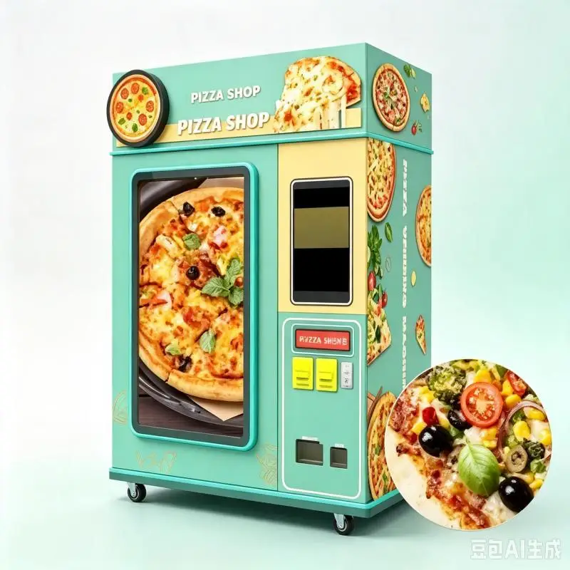 Customized Commercial Pizza Vending Machine Intelligent Pizza Oven Quick Preparation Food Kiosk