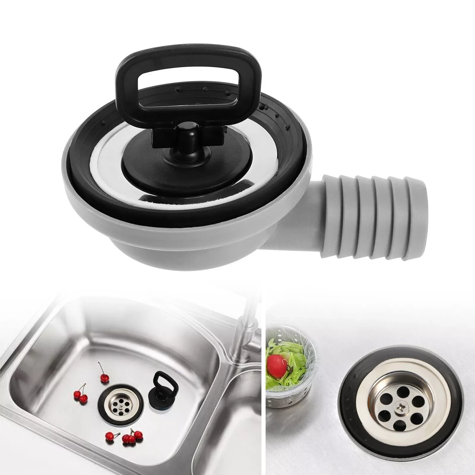56mm Sink Drain Basin Drainer Waste Strainer Plug Waste Basket Sealing Lid For For Boat Caravan Motorhome RV Kitchen Accessories