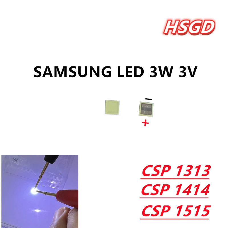 50-1000PCS pcs For SAMSUNG SEOUL LG LCD Backlight TV Application LED Backlight 3W 3V CSP 1313 1414 1515 1616 Cool white