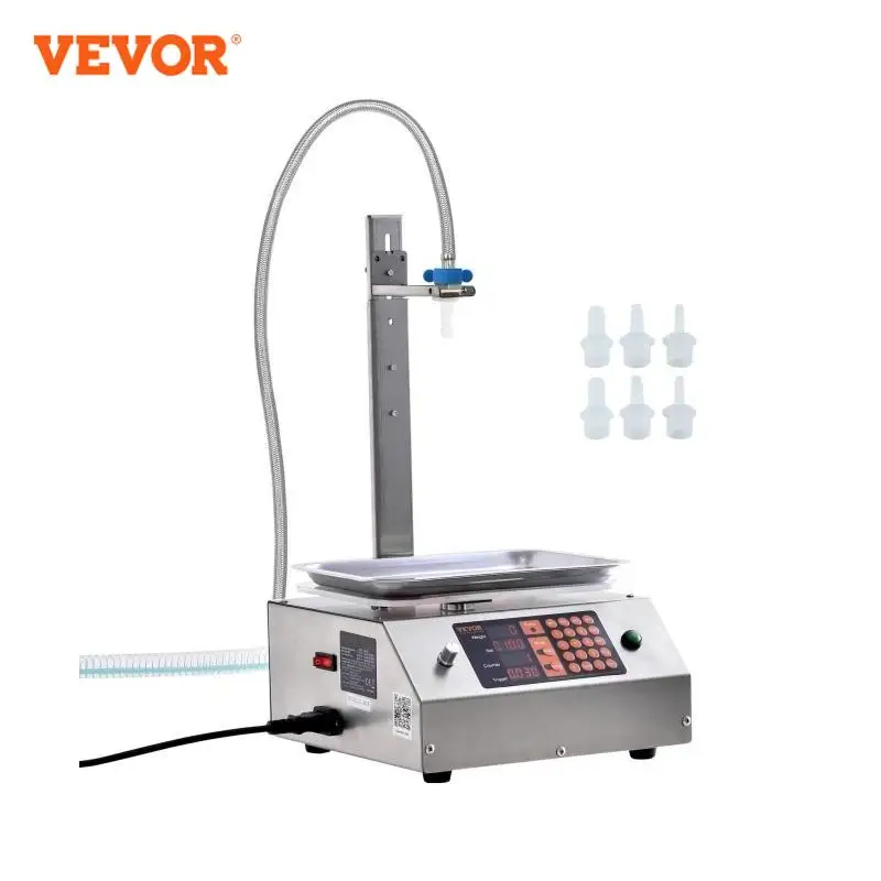 VEVOR 30-15000g Liquid Filling Machine Automatic Bottle Water Filler with Diaphragm Pump Digital Control for Oil Wine Beverage