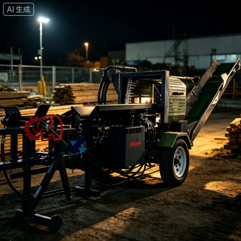 15T Mobile Wood Processor with Hydraulic Woodworking Firewood Processor Forestry Machinery Woodworking Processor with Log Lift