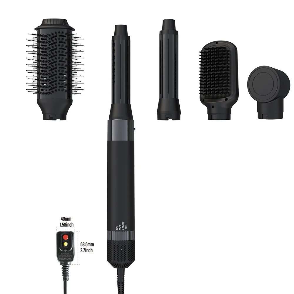 Fashion Ionic Hair Dryer Brush 5 in 1 Interchangeable Styler with High Speed Volumizer Curling Brush