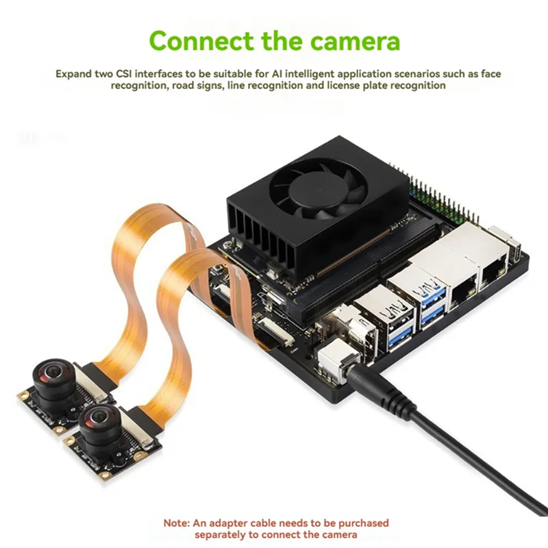ABSQ-Dual Ethernet Port Base Board Base Board For Jetson Orin Nano Core Board Expand 2 Port M.2 Key M 4K HD Output