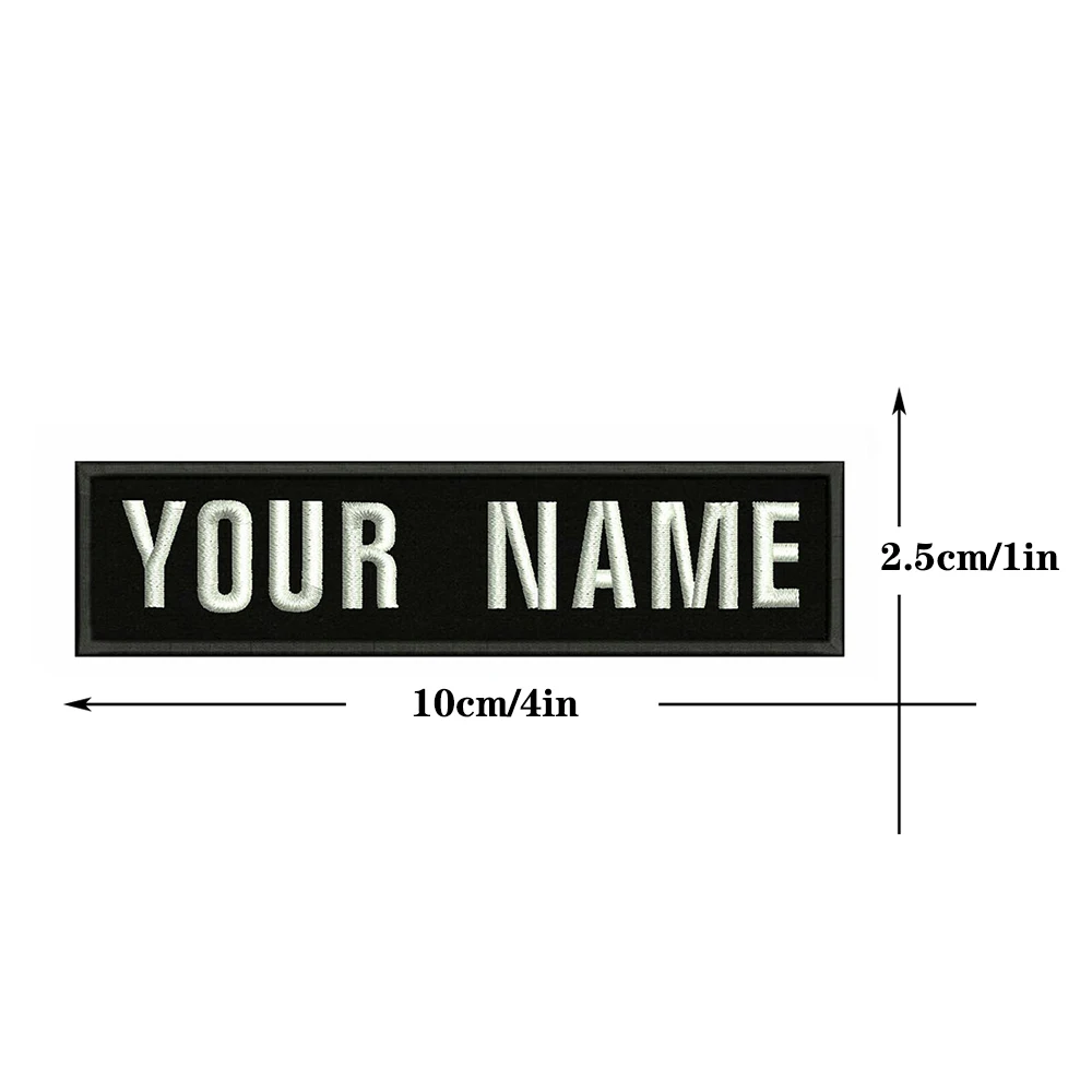 10X2.5cm Embroidery Custom Name Text Patch Stripes Badge Iron On Or Sew On Or  Patches For