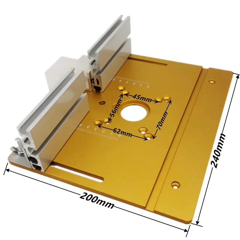 Imagem -02 - Alumínio Router Table Insert Plate Wood Milling Flip Board Máquina de Corte para Madeira Bancos Mesa Saw Multifuncional