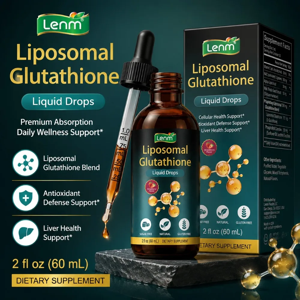 Liposomal Liposomal Glutathione Liquid Drops 200mg per Serving with NAC, Vitamin C & Milk Thistle for Antioxidant & Liver Support, 60mL - Aliexpress Deal