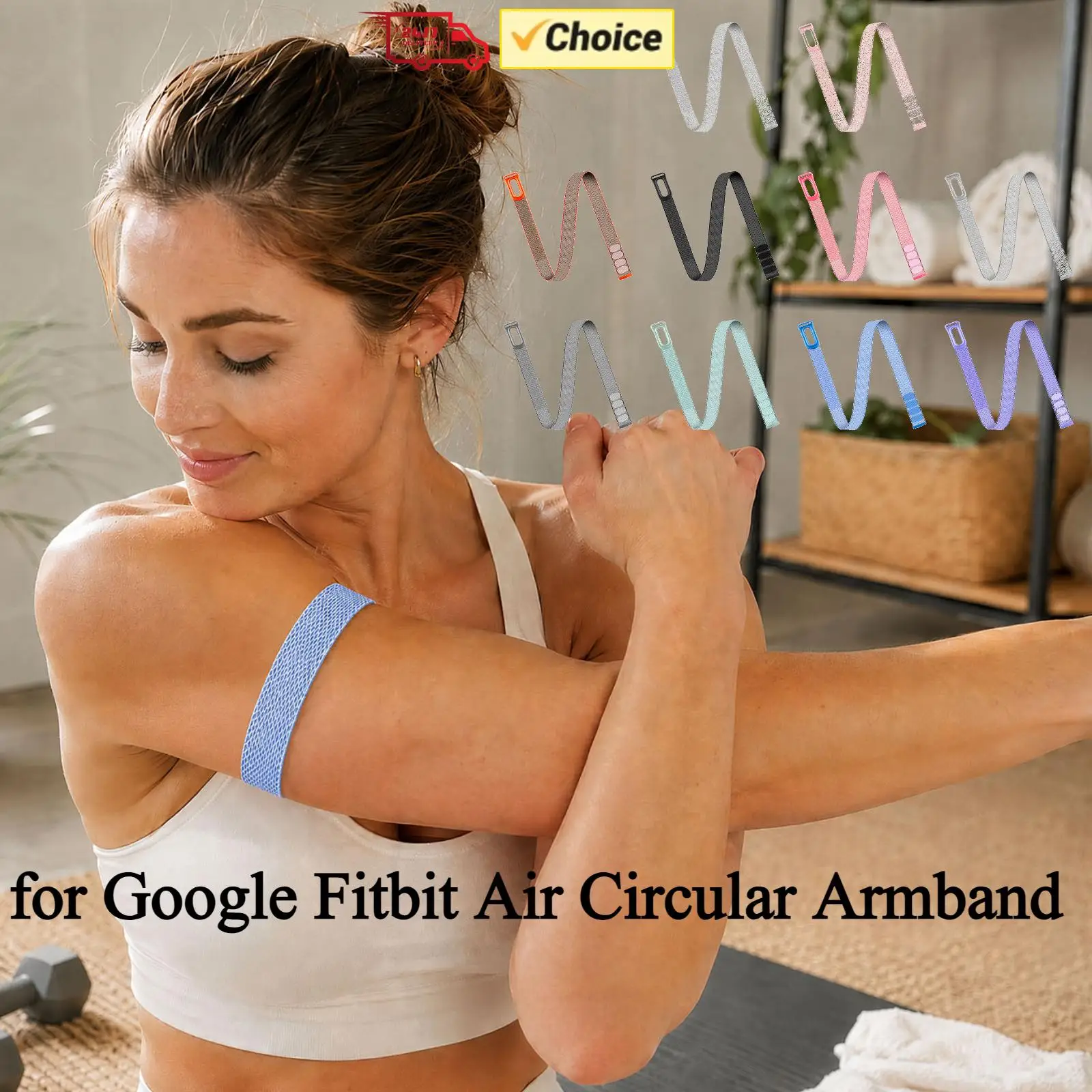Biceps Band For Google Fitbit Air Strap Nylon Armband Fitness Tracker Replacement Band Adjustable Circular Armband Wrist Band