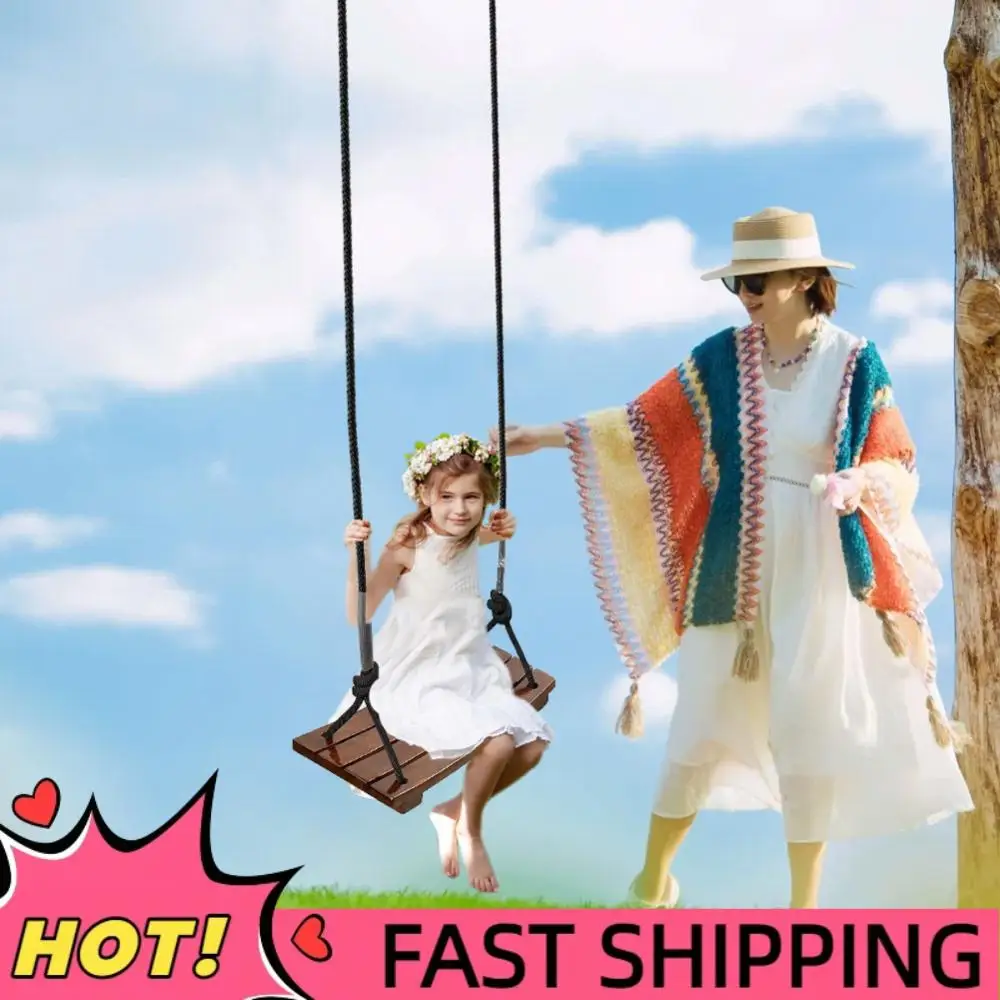 

Качели из цельного дерева, простые качели с одним сиденьем, максимальная нагрузка, 440 фунтов, изогнутые качели, регулируемая длина веревки для сада, патио, двора