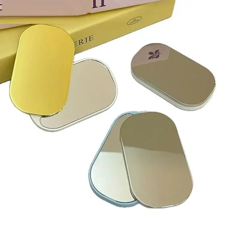 Espejo de maquillaje cuadrado y redondo para niña, espejo pequeño y bonito, espejo giratorio portátil para estudiantes, herramientas cosméticas de belleza de mano