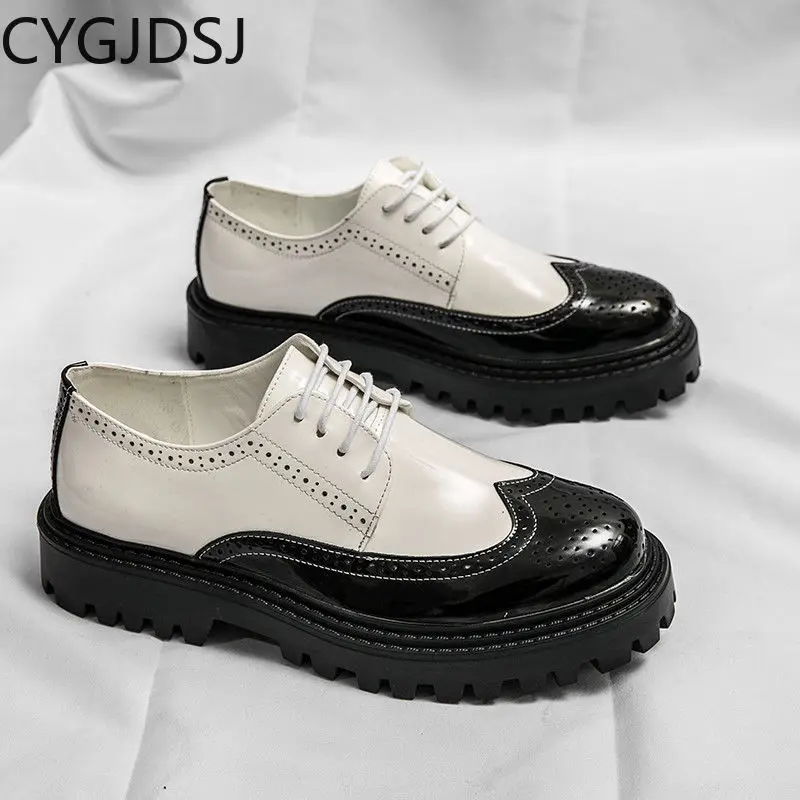 Oxford Shoes for Men Business Suit Office 2026 Patent Leather Shoes for Men Brogues Shoes for Men Italiano Casuales туфли