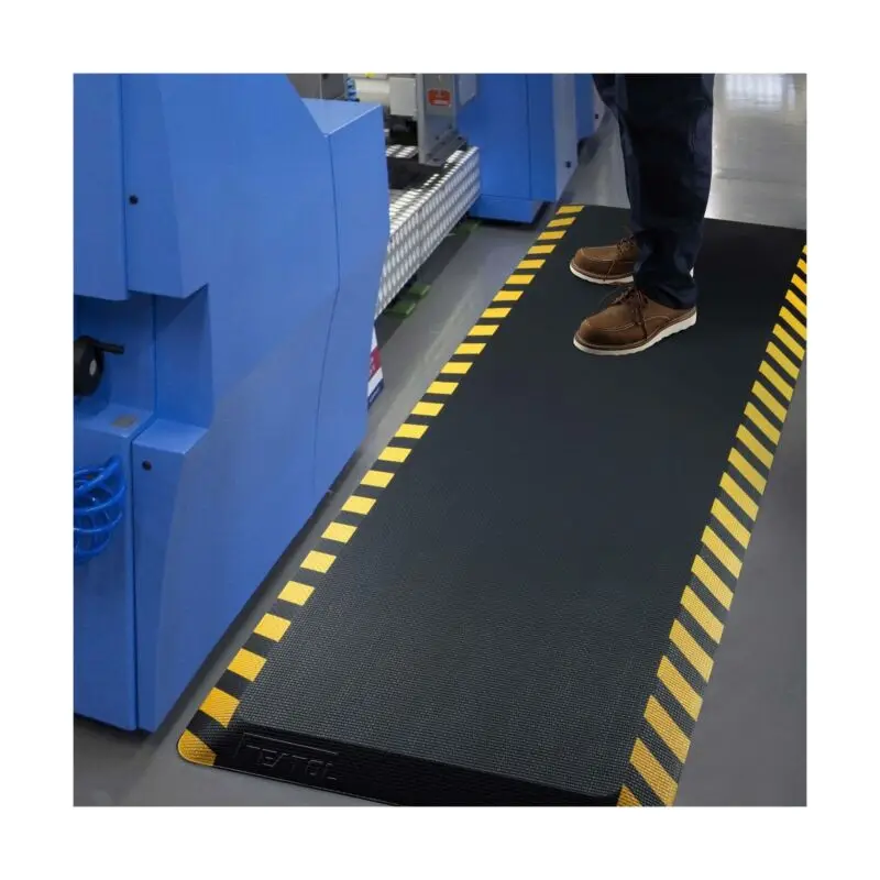 Tappetini Anti-fatica industriali 2 confezioni, tappetini da lavoro ergonomici in piedi per tappetino di sicurezza con bordo giallo nero in piedi 20 "x 59"